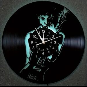 COPY - Prince purple rain 12" vinyl record color changing clock
